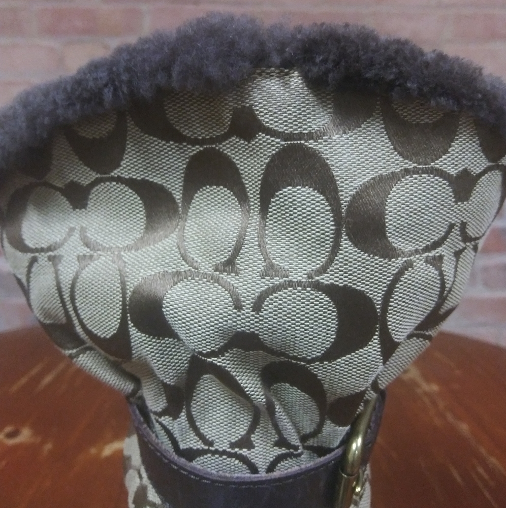 Coach | 'Holloway' Signature Print Fur Lined Boot - Picture 6 of 9